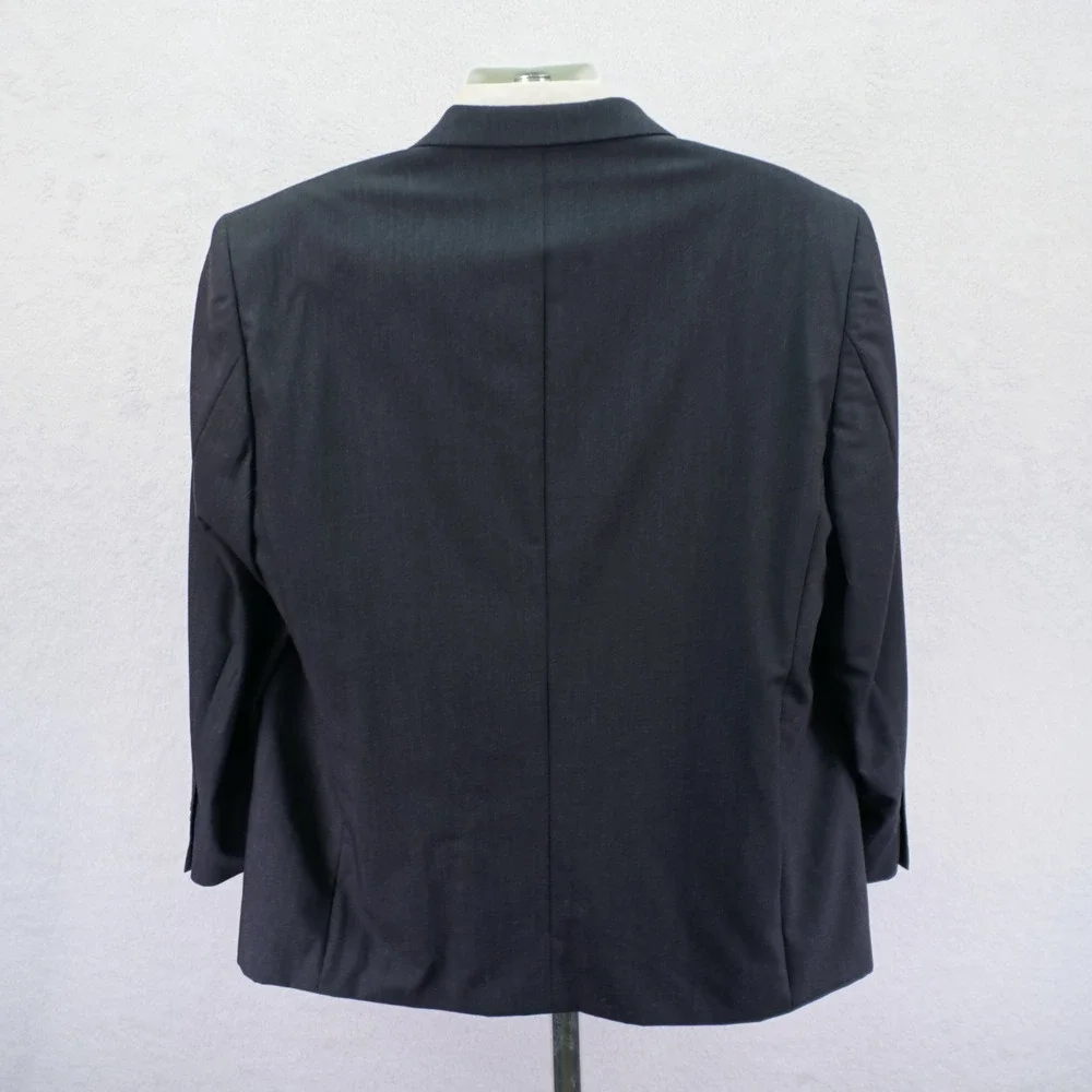 Pronto‎ Uomo Wool Charcoal Gray / Black Blazer 46R / Slim Fit 48R